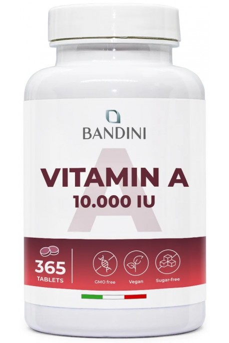 Витамин А 10,000IU - 365 микротаблетки | Bandini Pharma - Италия