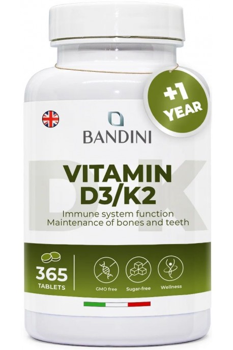 Витамин Д3 + К2 - 365 таблетки | Bandini Pharma - Италия
