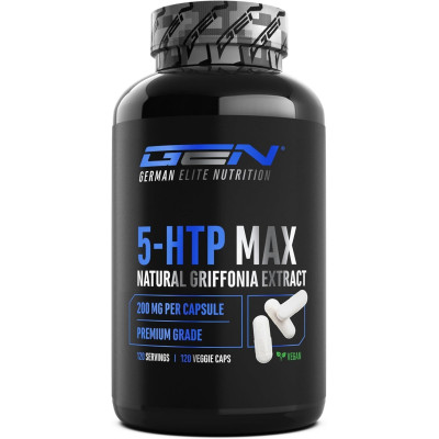 5-HTP - 200mg, 120 капсули, висококачествен екстракт от грифония | GEN German Elite Nutrition