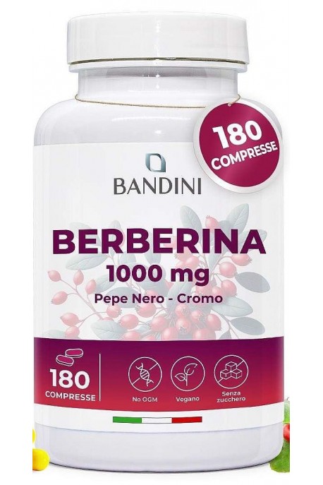 Берберин 1000mg с хром и пиперин - 180 капсули | Bandini Pharma - Италия