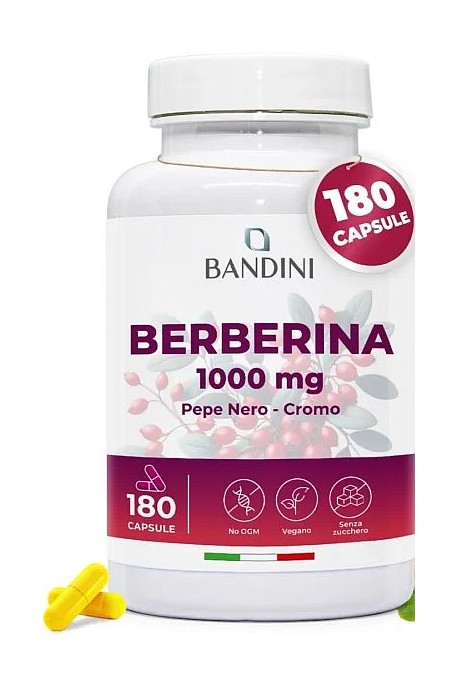 Берберин 1000mg с хром и пиперин - 180 капсули | Bandini Pharma - Италия