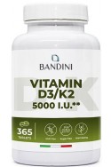 Витамин Д3 5000 IU + К2 100mcg - 365 таблетки | Bandini Pharma - Италия