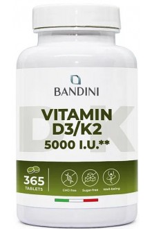Витамин Д3 + К2 - 365 таблетки | Bandini Pharma - Италия