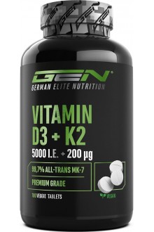 Витамин D3 5000 IU + K2 200 mcg веган - 180 таблетки | GEN - Германия