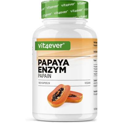 Папаин (Ензим от папая) висока концентрация 2100 mg - 180 капсули