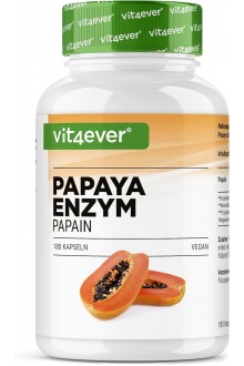 Папаин (Ензим от папая) висока концентрация 2100 mg - 180 капсули