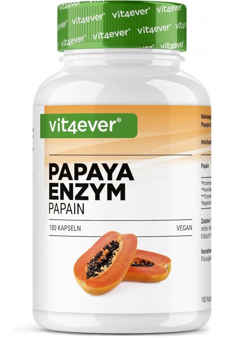 Папаин (Ензим от папая) висока концентрация 2100 mg - 180 капсули