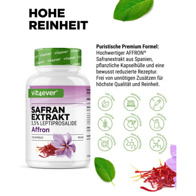 Екстракт от шафран (AFFRON®) - 120 капсули | Vit4ever - Германия