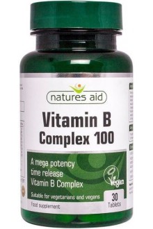 Витамини B-комплекс 100 + витамин С - 30 таблетки (с удължено освобождаване)