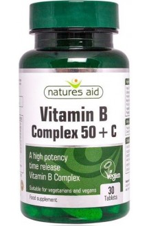 B комплекс 50 + витамин C - 30 таблетки (с удължено освобождаване)