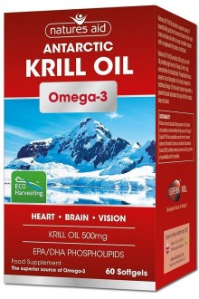 Mасло от крил (Antarctic Krill Oil), 500mg - 60 капсули