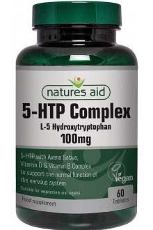 5-HTP, 100mg с екстракт от Авена Сатива, витамин D3 и В комплекс - 60 таблетки