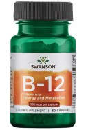 Витамин Б-12 (цианокобаламин), 500mcg - 30 капсули |Swanson - САЩ