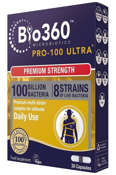 Пробиотик Pro-100 Ultra® 100 милиарда бактерии, 30 капсули