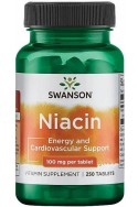 Витамин Б-3 (Ниацин) Swanson 100mg - 250 таблетки