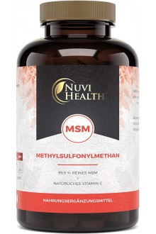 MSM 1000mg с натурален витамин С от Ацерола - 365 таблетки | NUVI Health - Германия