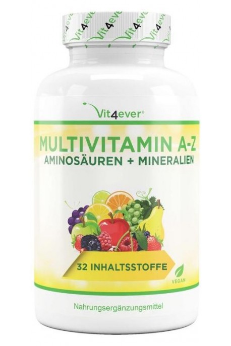 Мултивитамини и минерали А-Я плюс аминокиселини - 120 таблетки | Vit4ever - Германия