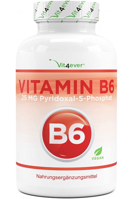 Витамин B6 (Пиридоксин) 25мг - 240 таблетки | Vit4ever - Германия