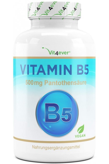 Витамин B5 (пантотенова киселина) 500мг - 180 капсули | Vit4ever - Германия