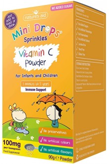 Витамин С на прах за деца от 3 месеца до 5 години, 90гр | Natures Aid - UK