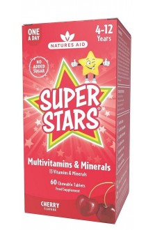 Super Stars мултивитамини (4 -12 години) - 60 дъвчащи таблетки | Natures Aid - Великобритания