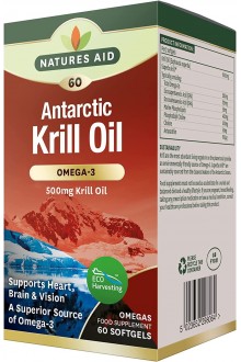 Mасло от крил (Antarctic Krill Oil), 500mg - 60 капсули