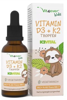 Витамин Д3 + Витамин К2 за деца на капки - 10мл | Vit4ever - Германия