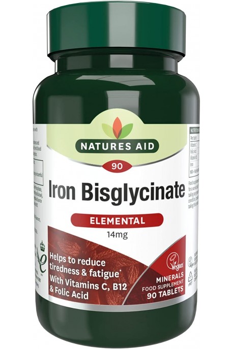 Iron Bisglycinate - Желязо + витамин C, B12 и фолиева киселина - 90 таблетки