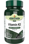 Витамин К2 100mcg +витамин D3 400IU - 30 капсули | Natures Aid - Великобритания