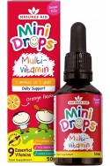 Mini Drops Multivitamin (3 месеца - 5 години) - 50 дози | Natures Aid - Великобритания