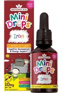 Iron Mini Drops - Желязо, В12, фолиева киселина и витамин С - 50 мл | Natures Aid - Великобритания