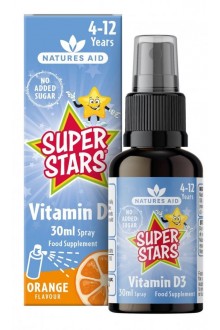 Super Stars Витамин Д3 спрей (4-12 години) - 30ml | Natures Aid - Великобритания