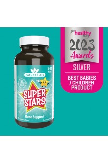 Super Stars Bone Support - Калций и витамин Д3 за деца от 4-12 години - 60 дъвчащи таблетки | Natures Aid - Великобритания