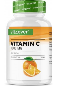 Витамин С с екстракт от шипки и биофлавоноиди (бавно освобождаване) 1000mg - 365 таблетки | Vit4ever