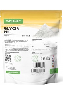 Глицин на прах, 1100гр | Vit4ever - Германия