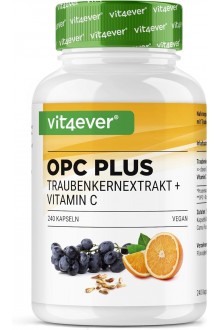 OPC екстракт от гроздови семки 450mg с витамин С - 240 капсули | Vit4ever - Германия