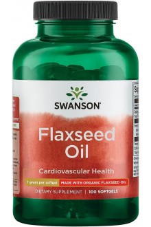 Ленено масло 1000 mg (Омега 3-6-9) - 100 капсули | Swanson - САЩ