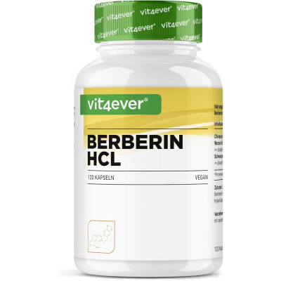 Берберин 500mg + Пеперин - 120 каспули | Vit4ever - Германия