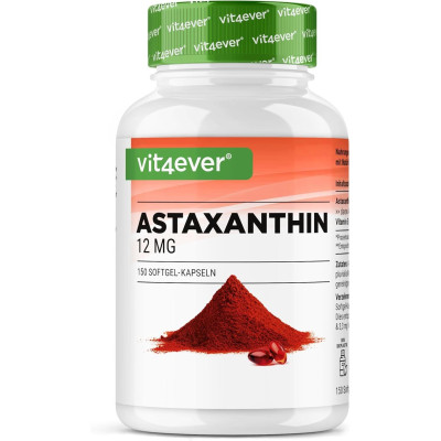 Астаксантин 12 mg с натурален витамин Е - 150 капсули | Vit4ever - Германия