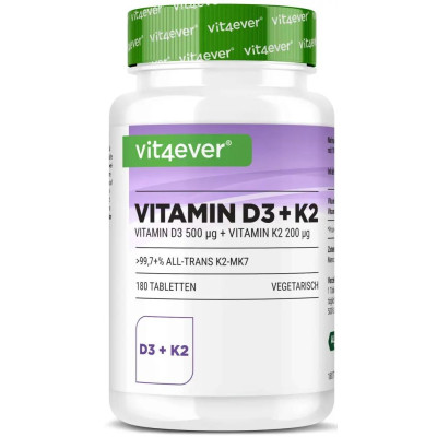 Витамин Д3 20,000 IU + Витамин К2 200mcg - 180 таблетки | Vit4ever - Германия