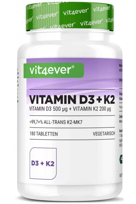 Витамин Д3 20,000 IU + Витамин К2 200mcg - 180 таблетки | Vit4ever - Германия