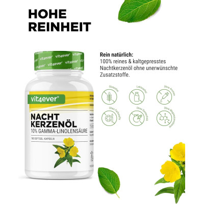 Масло от вечерна иглика 1000mg с витамин Е - 180 капсули | Vit4ever - Германия