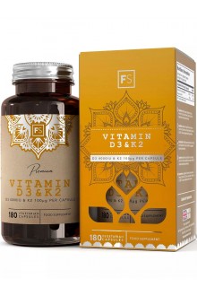 Витамин Д3 4000 IU + К2 100 mcg, 180 капсули | Focus Supplements - UK