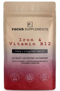 Желязо с витамин Б12 (14mg + 2.5mcg) - 240 таблетки | Focus Supplements - Великобритания