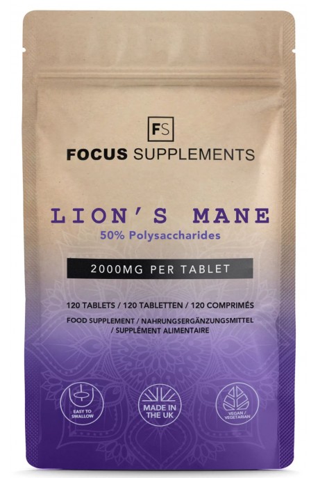 Херициум лъвска грива 2000mg (50:1 екстракт) - 120 таблетки | Focus Supplements - UK