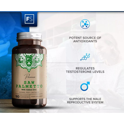 Сао палмето екстракт и цинк - 360 капсули | Focus Supplements UK