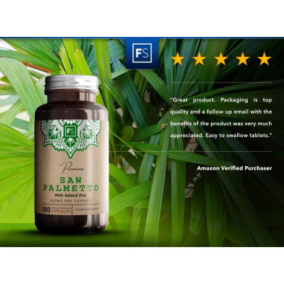 Сао палмето екстракт и цинк - 360 капсули | Focus Supplements UK