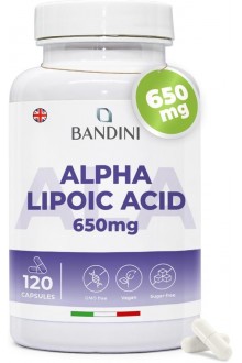 Алфа-липоева киселина (ALA R-форма) 650mg - 120 капсули | Bandini Pharma - Италия