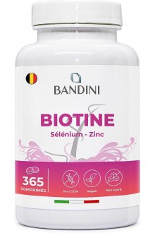 Биотин 450mcg с цинк и селен - 365 таблетки | Bandini Pharma - Италия