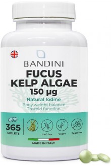 Йод от кафяви водорасли (фукус) 225mcg - 365 таблетки | Bandini Pharma - Италия